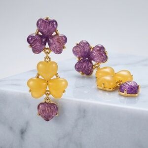 Heart-Petal Drop Earrings